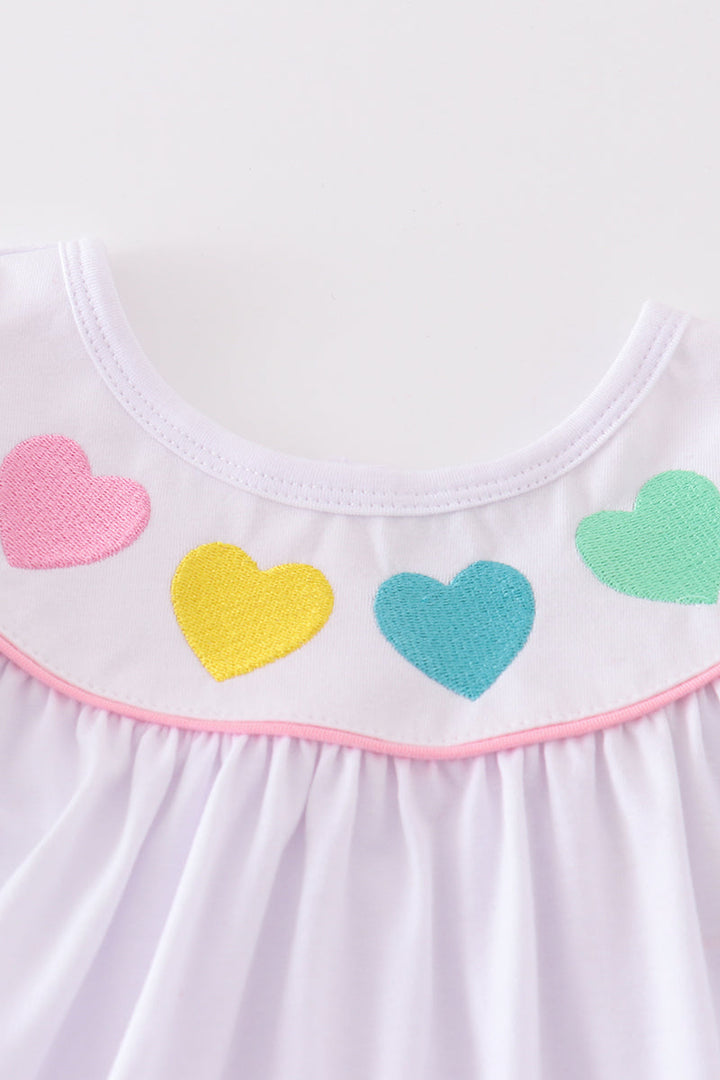 Valentine's Day Heart Embroidery Girl Dress