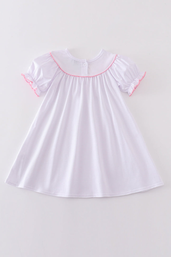 Valentine's Day Heart Embroidery Girl Dress