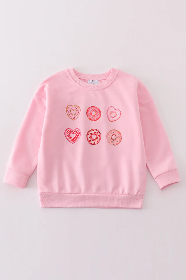 Premium Pink Valentine Heart Girl Sweatshirt