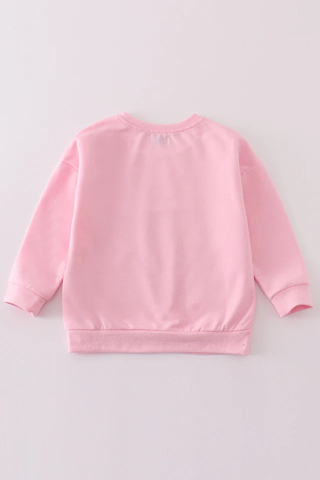 Premium Pink Valentine Heart Girl Sweatshirt