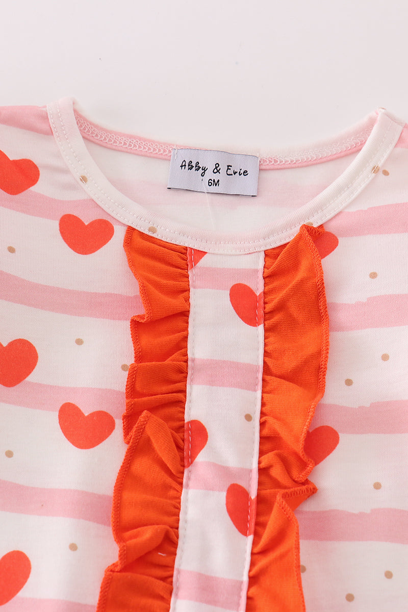 Valentine Heart Print Girl Romper