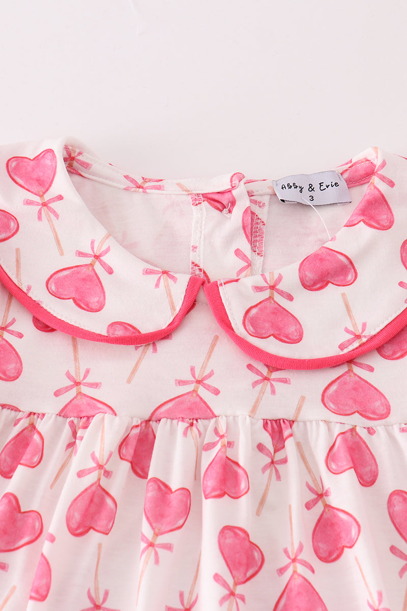 Pink Valentine Heart Girl Set