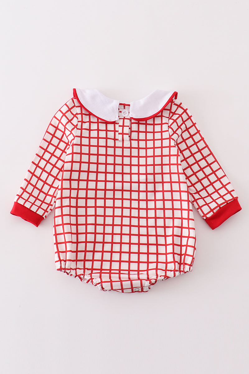 Valentine's Day Smocked Heart Embroidery Boy Bubble