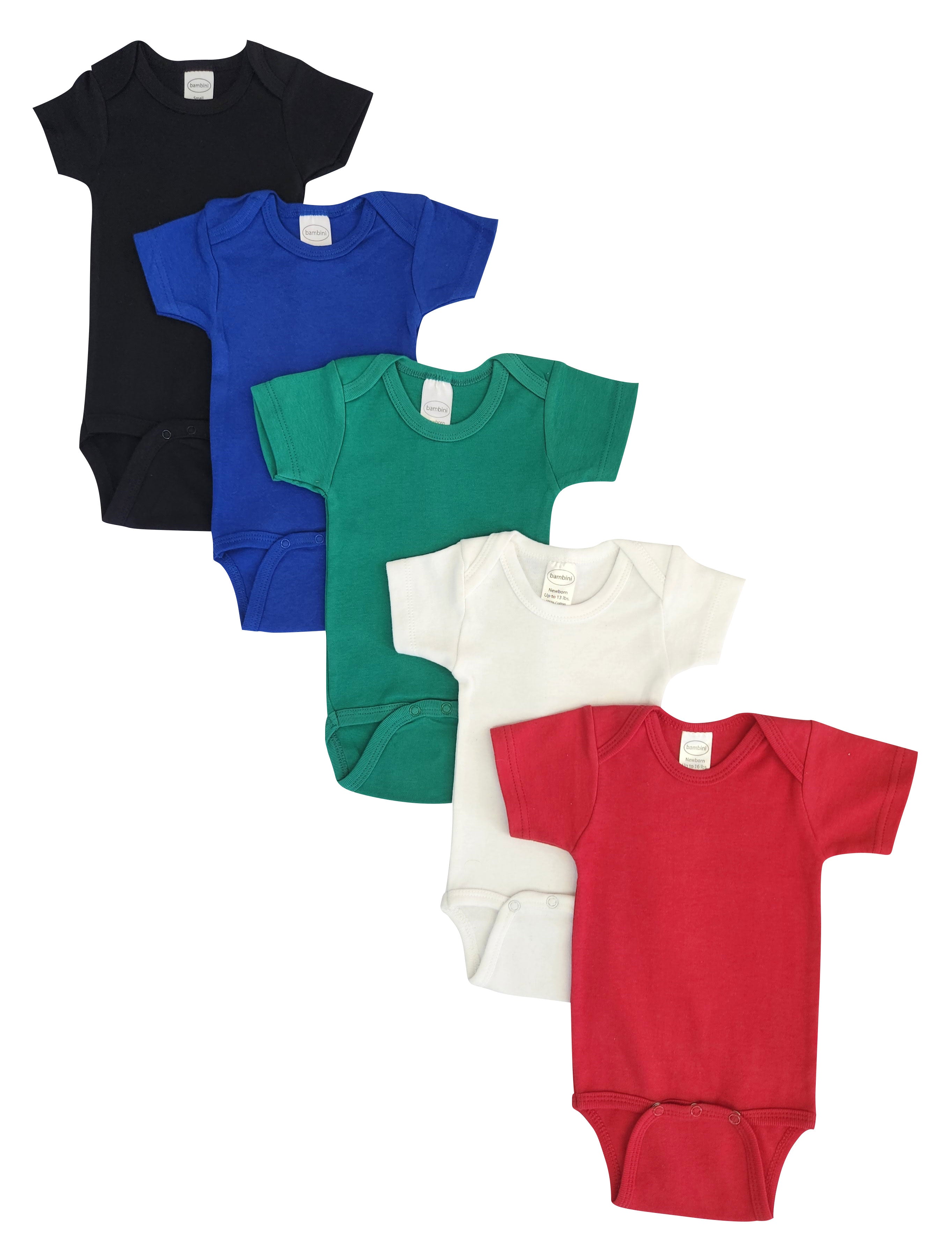 Unisex Baby 5 Pc Onezies