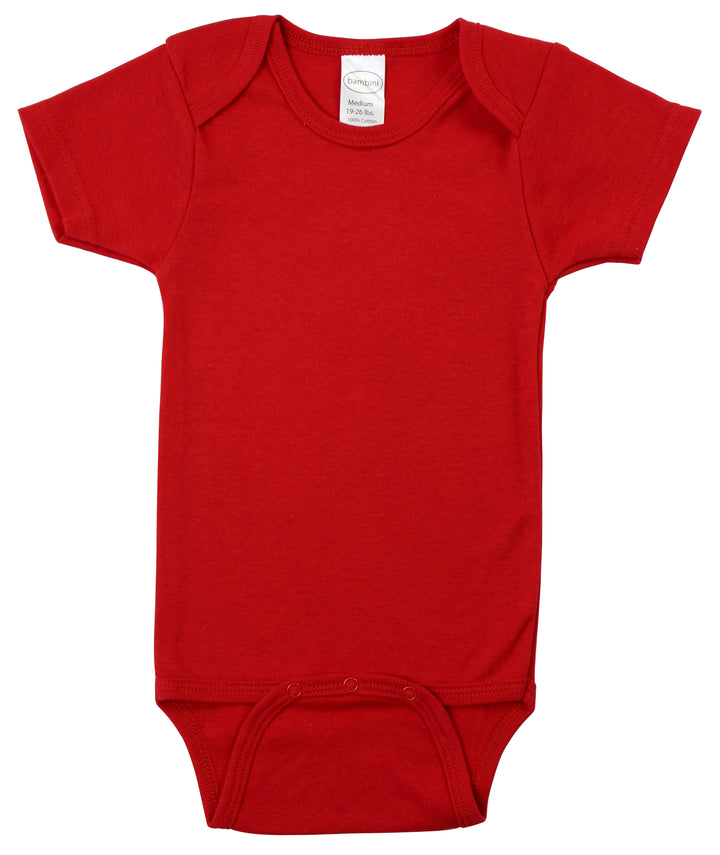 Red Interlock Short Sleeve Bodysuit Onezie