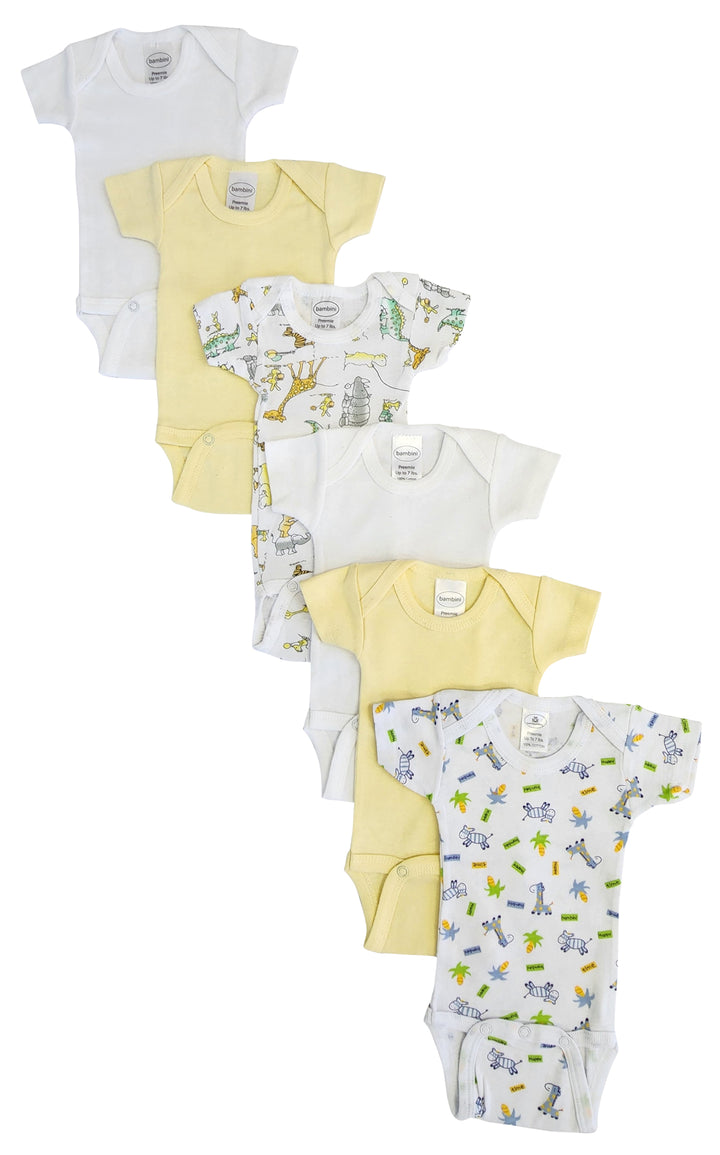 Baby Boy, Baby Girl, Unisex Short Sleeve Onezies Variety (Pack of 6)