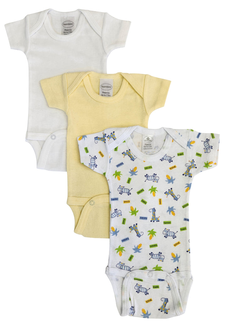 Baby Boy, Baby Girl, Unisex Short Sleeve Onezies Variety (Pack of 3)