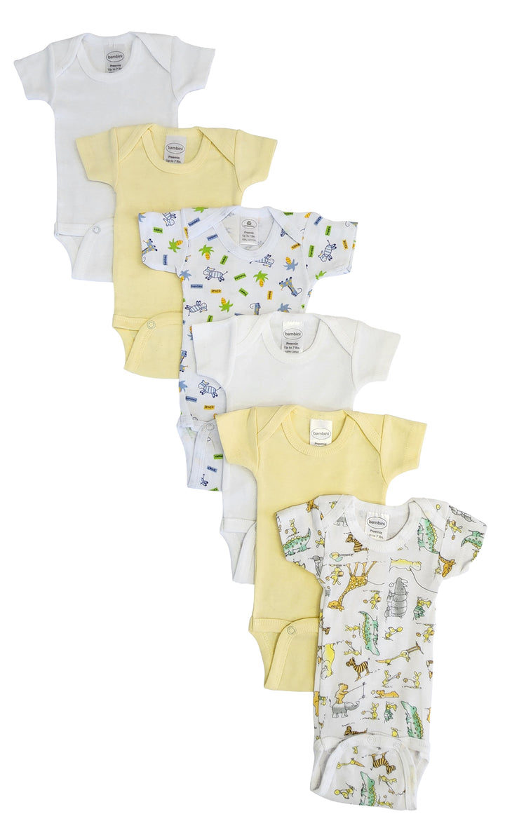 Baby Boy, Baby Girl, Unisex Short Sleeve Onezies Variety (Pack of 6)