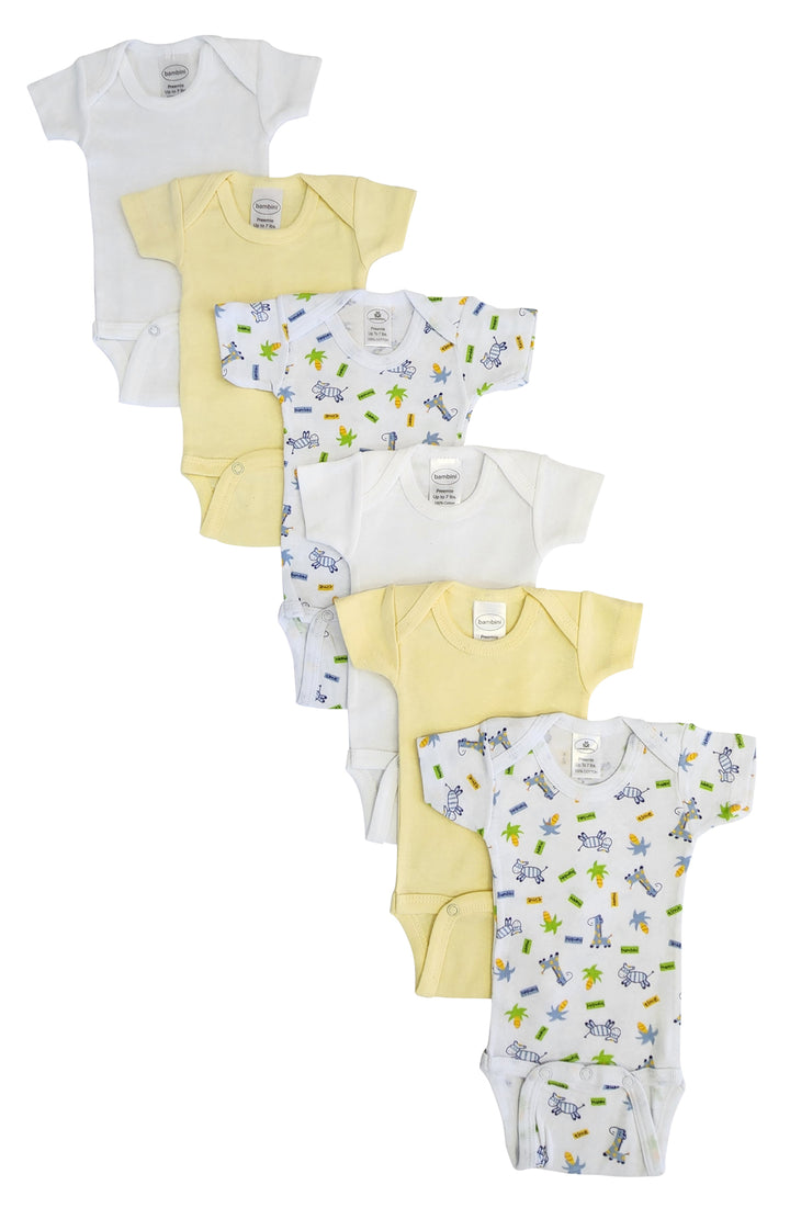 Baby Boy, Baby Girl, Unisex Short Sleeve Onezies Variety (Pack of 6)