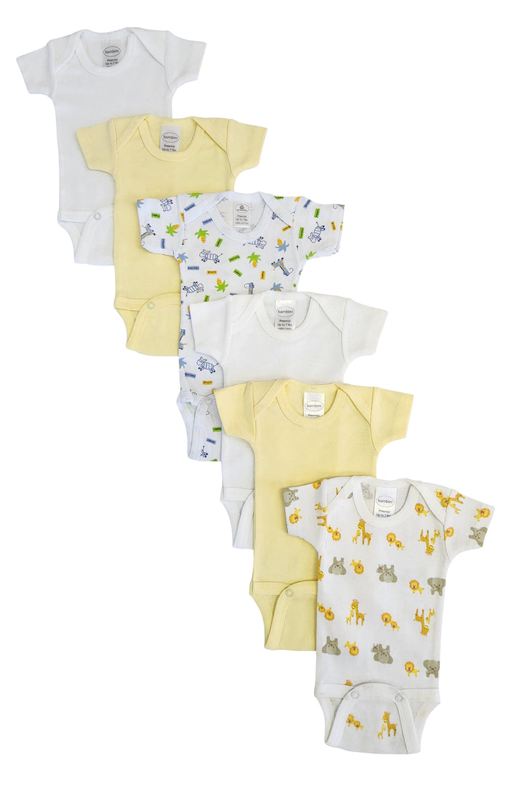 Baby Boy, Baby Girl, Unisex Short Sleeve Onezies Variety (Pack of 6)