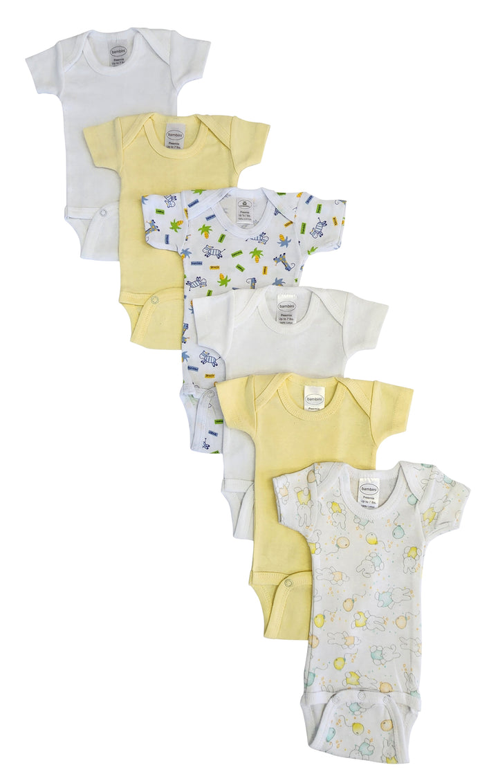 Baby Boy, Baby Girl, Unisex Short Sleeve Onezies Variety (Pack of 6)