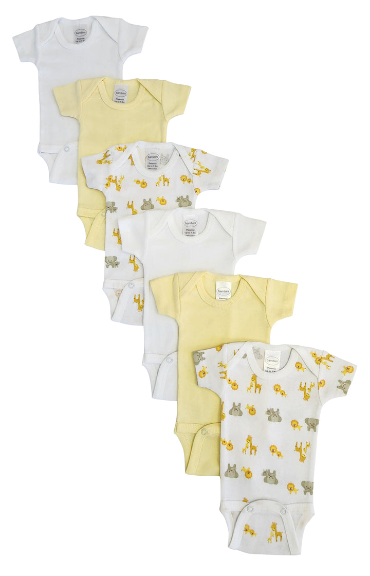 Baby Boy, Baby Girl, Unisex Short Sleeve Onezies Variety (Pack of 6)