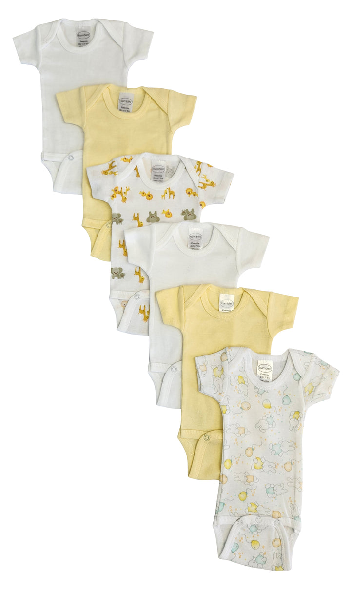 Baby Boy, Baby Girl, Unisex Short Sleeve Onezies Variety (Pack of 6)