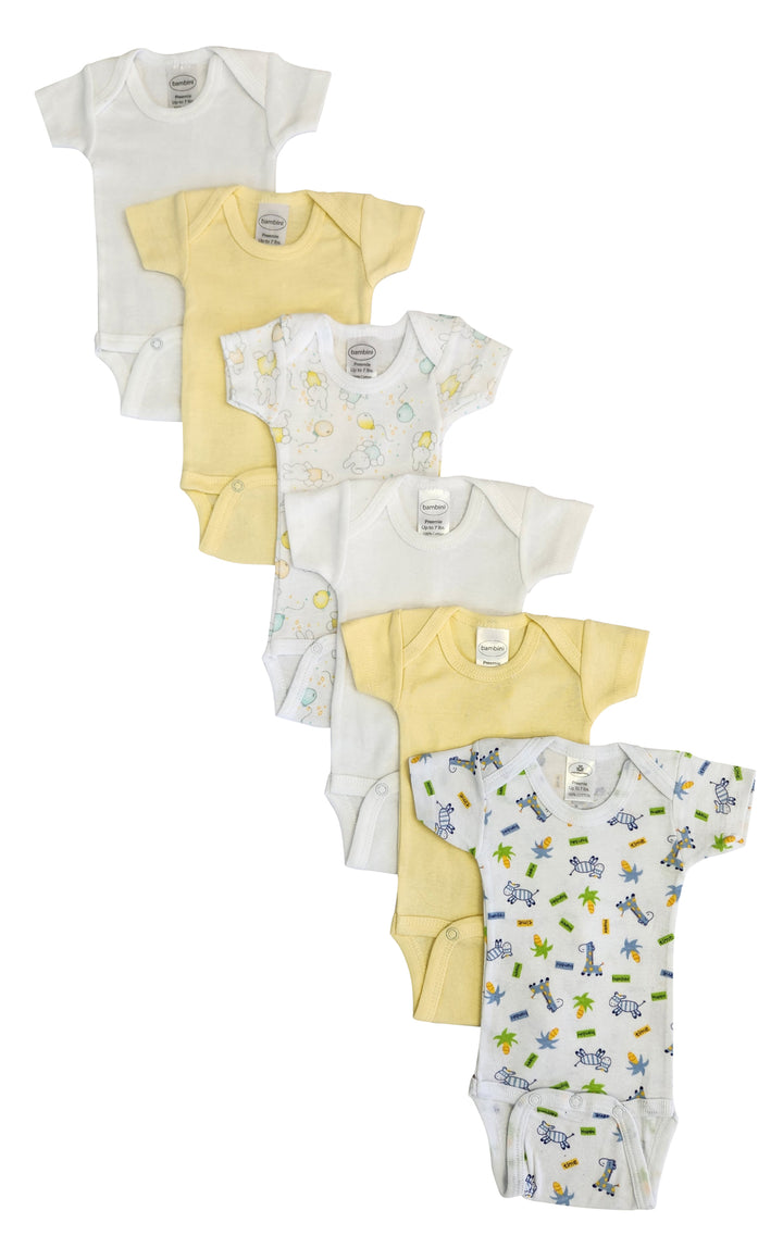 Baby Boy, Baby Girl, Unisex Short Sleeve Onezies Variety (Pack of 6)