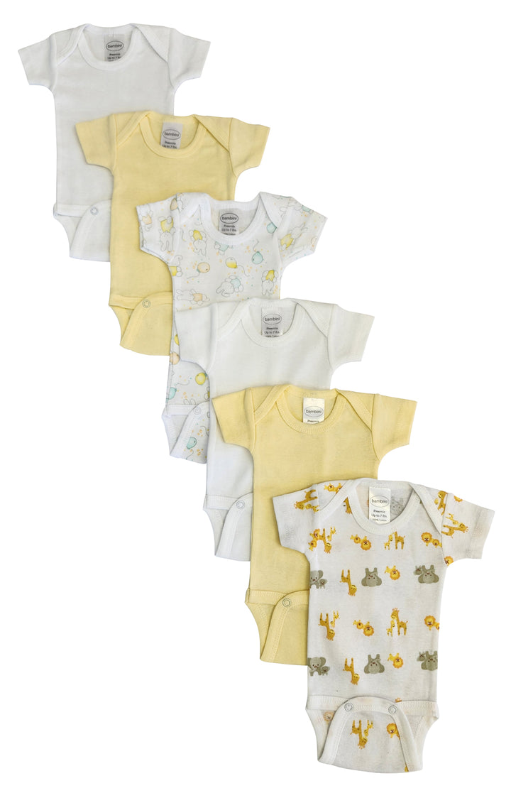 Baby Boy, Baby Girl, Unisex Short Sleeve Onezies Variety (Pack of 6)