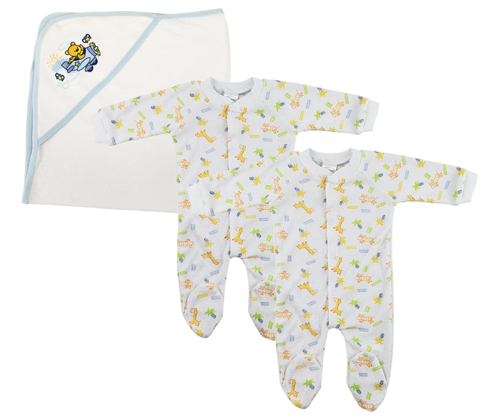 Boy Closed-toe Sleep & Play (Pack of 3 )