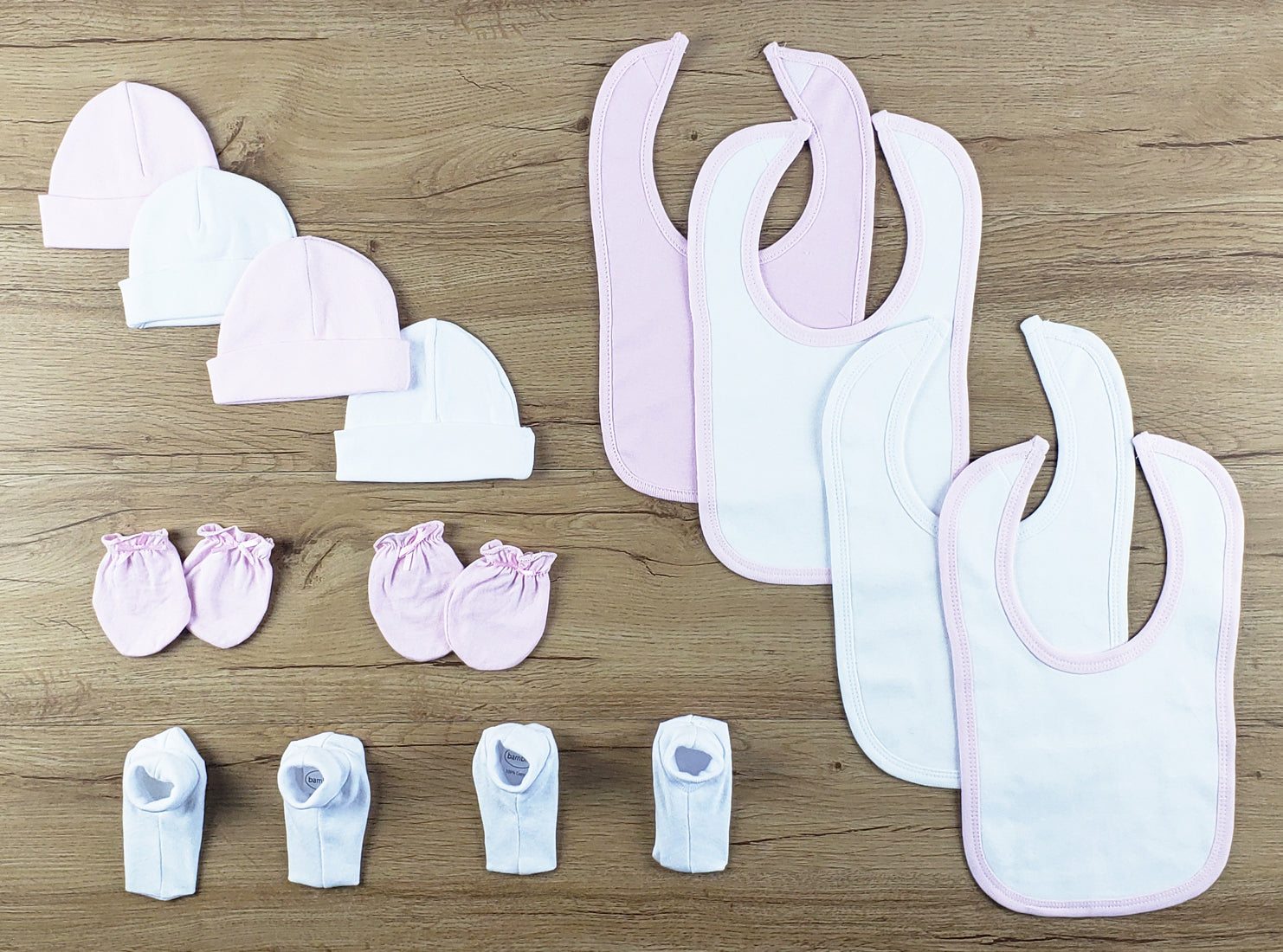 12 pc Set of Bibs, Caps, Booties