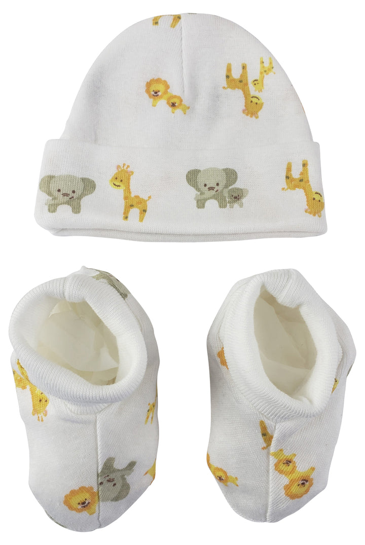 Baby Boy, Baby Girl, Unisex Infant Caps, Booties - 2 pc Set