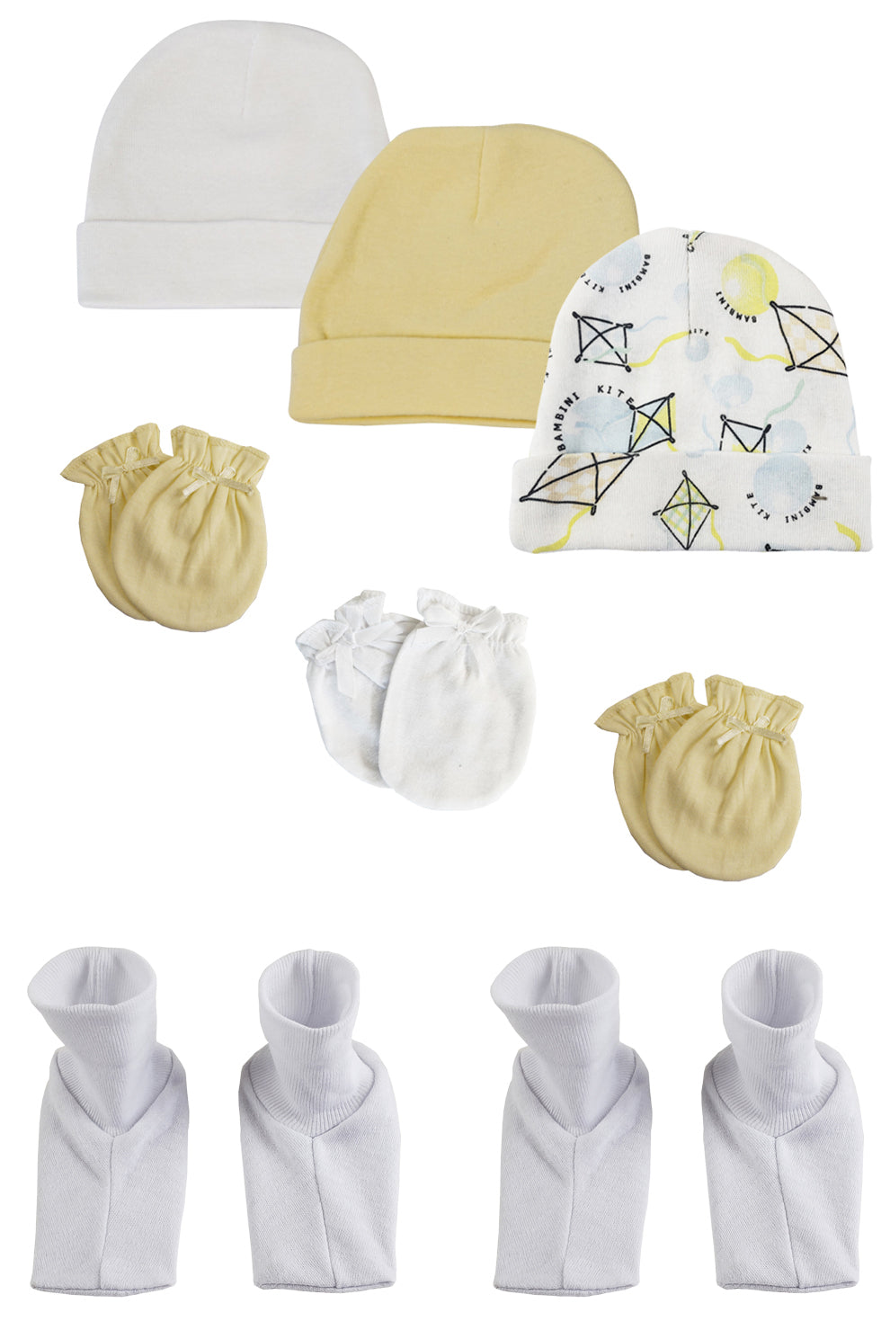 Baby Boy, Baby Girl, Unisex Infant Caps and Mittens (Pack of 12)