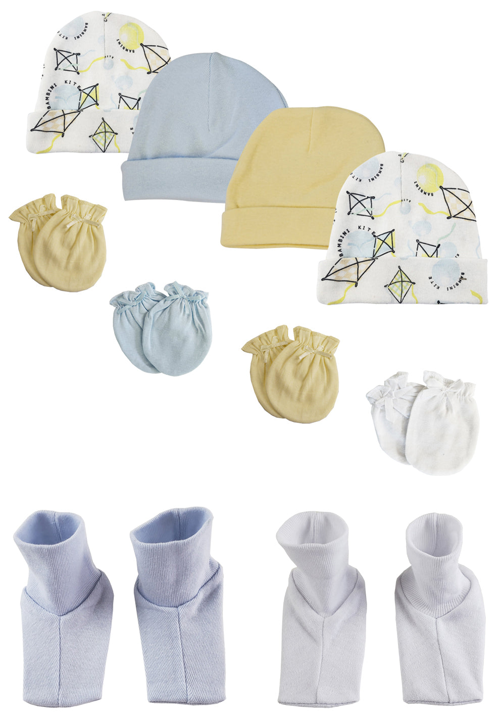 Baby Boys Caps, Booties and Mittens (Pack of 10)