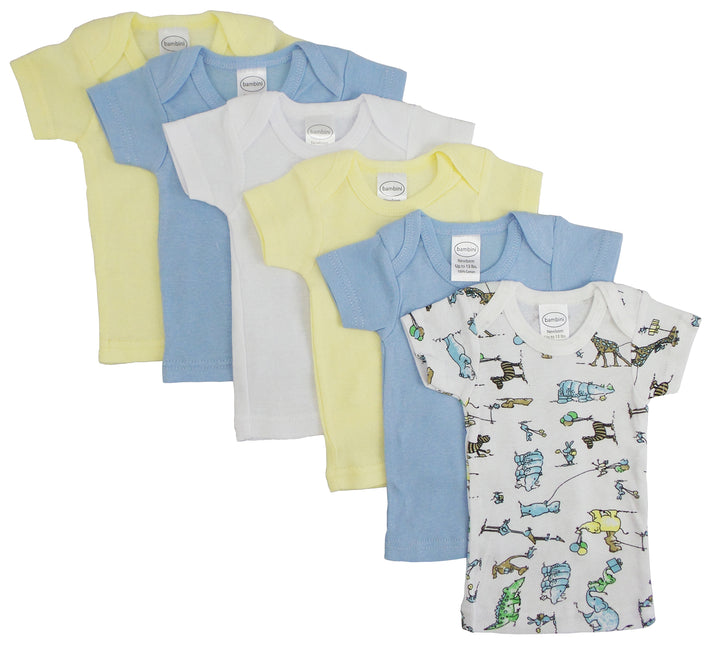 Boys Pastel Variety Short Sleeve Lap T-shirts 6 Pack