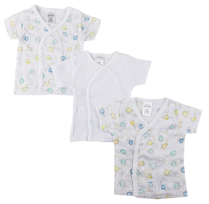 White Side Snap Short Sleeve Shirt - 3 Pack