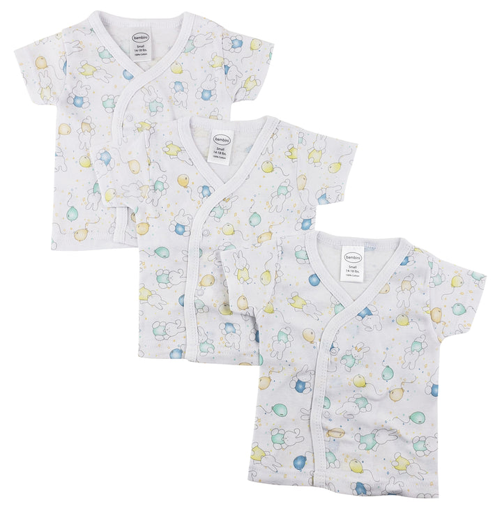 White Side Snap Short Sleeve Shirt - 3 Pack