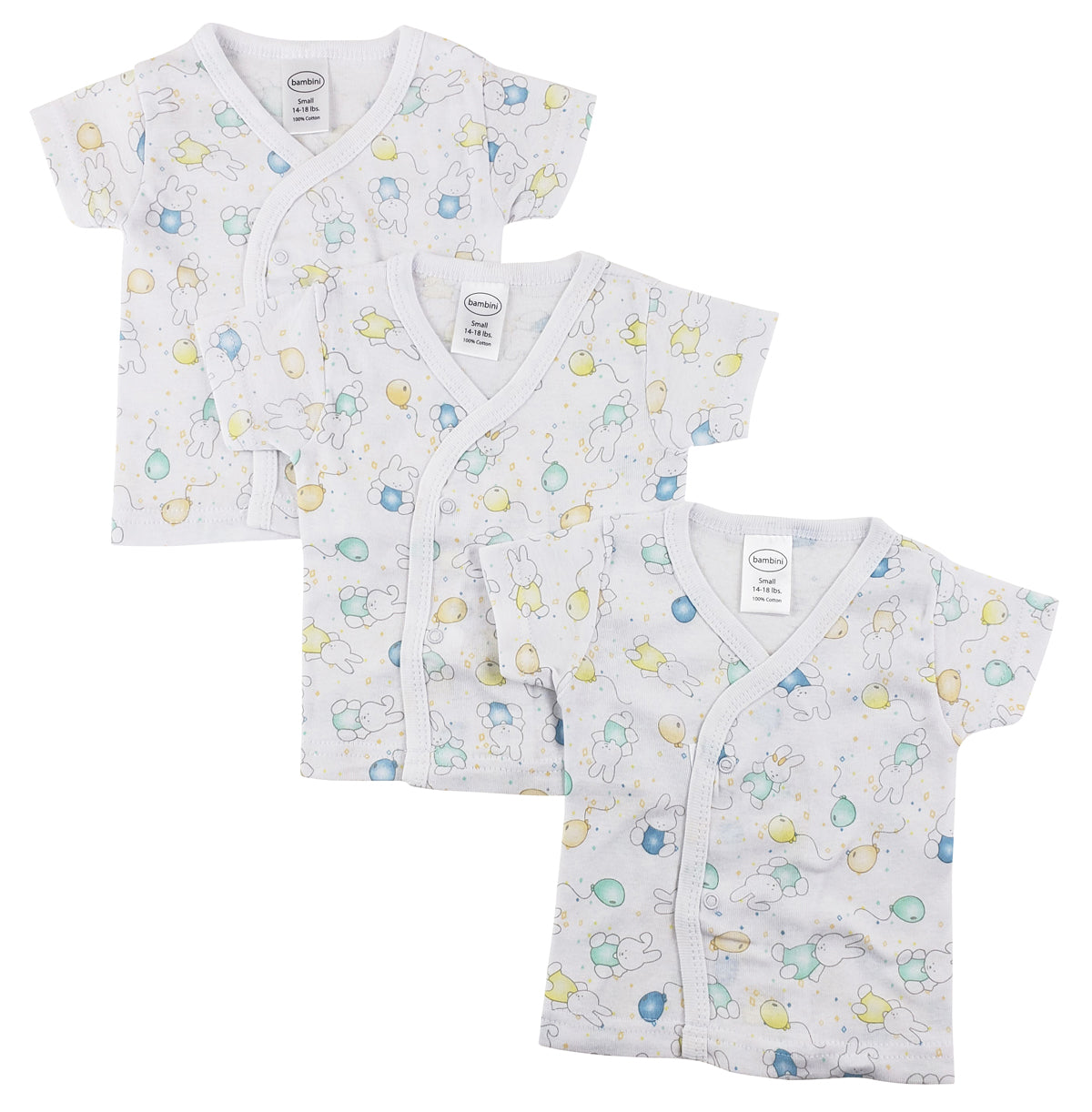 Infant Side Snap Short Sleeve Shirt - 3 Pack