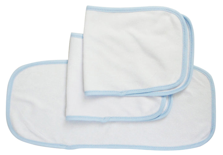 Baby Burpcloth With Blue Trim (Pack of 3)