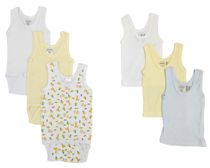 Unisex Baby 6 Pc Onezies and Tank Tops