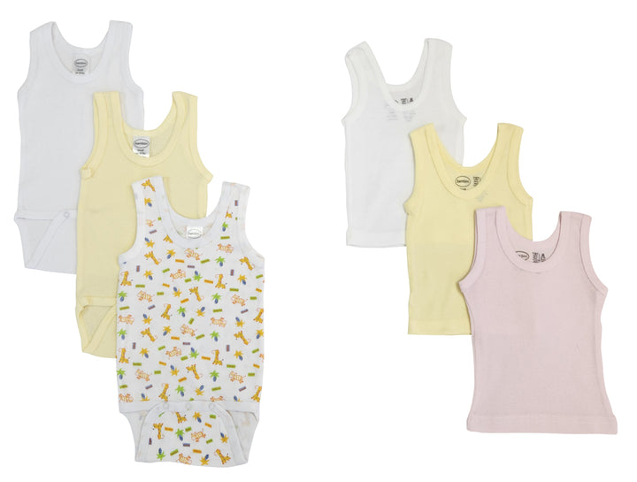 Unisex Baby 6 Pc Onezies and Tank Tops