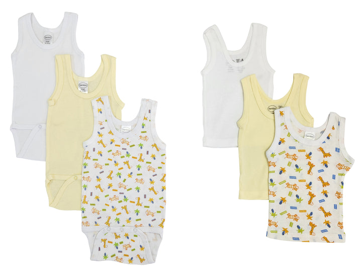 Unisex Baby 6 Pc Onezies and Tank Tops