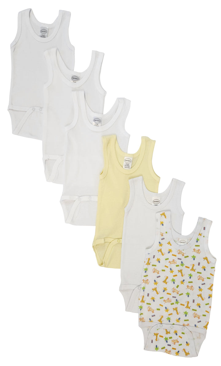 Unisex Baby 6 Pc Onezies and Tank Tops