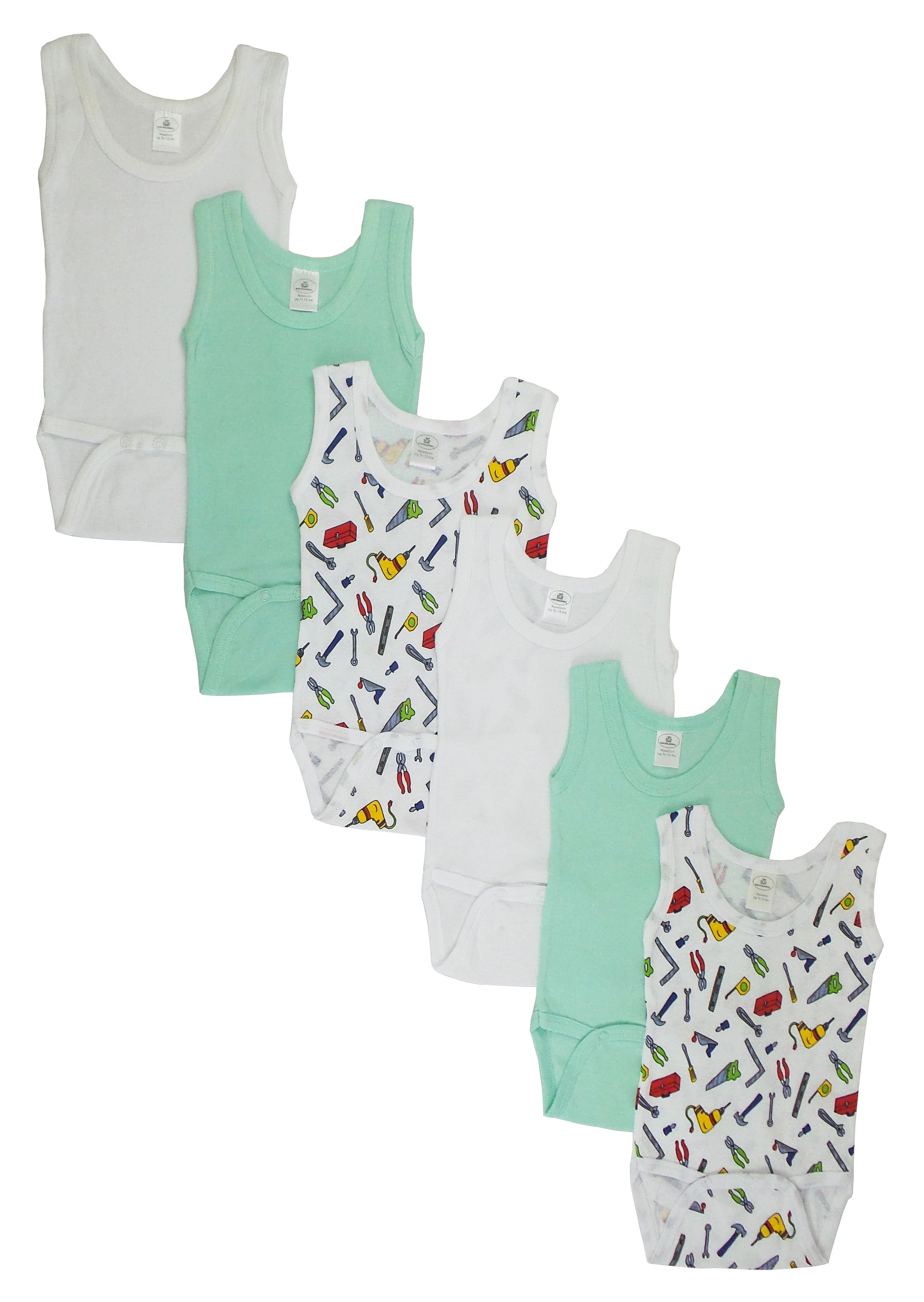 Boys Printed Tank Top 6 Pack