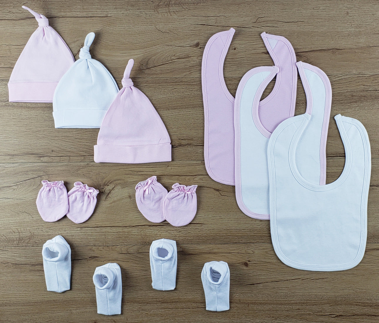 10 pc Set of Bibs, Caps, Booties