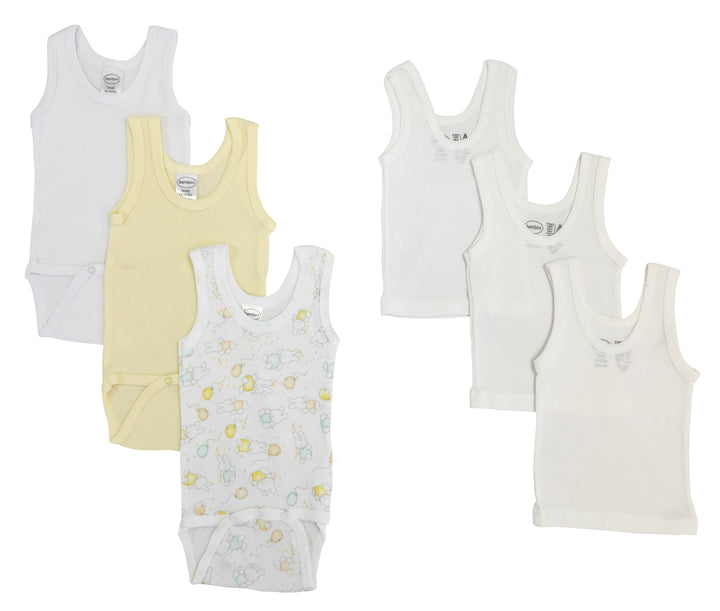 Unisex Baby 6 Pc Onezies and Tank Tops