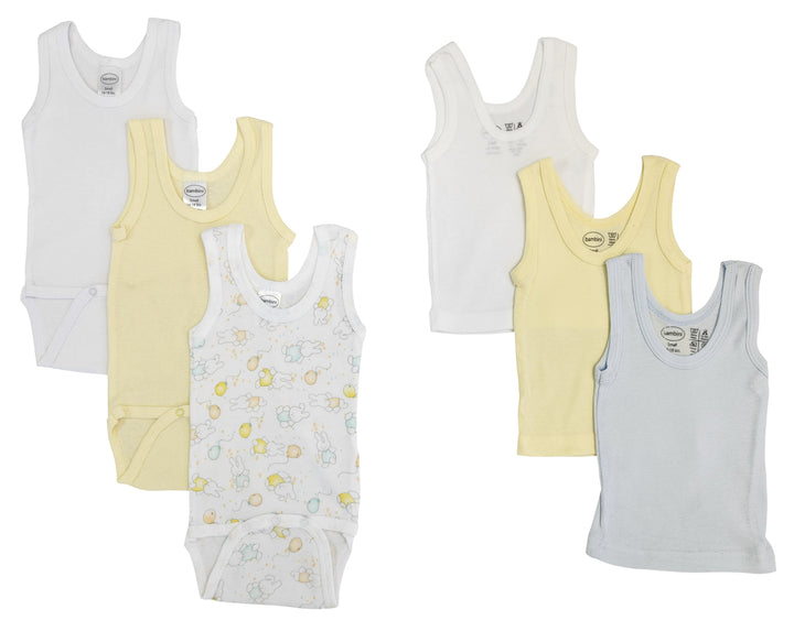 Unisex Baby 6 Pc Onezies and Tank Tops