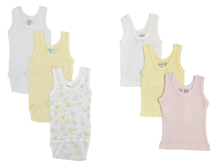 Unisex Baby 6 Pc Onezies and Tank Tops