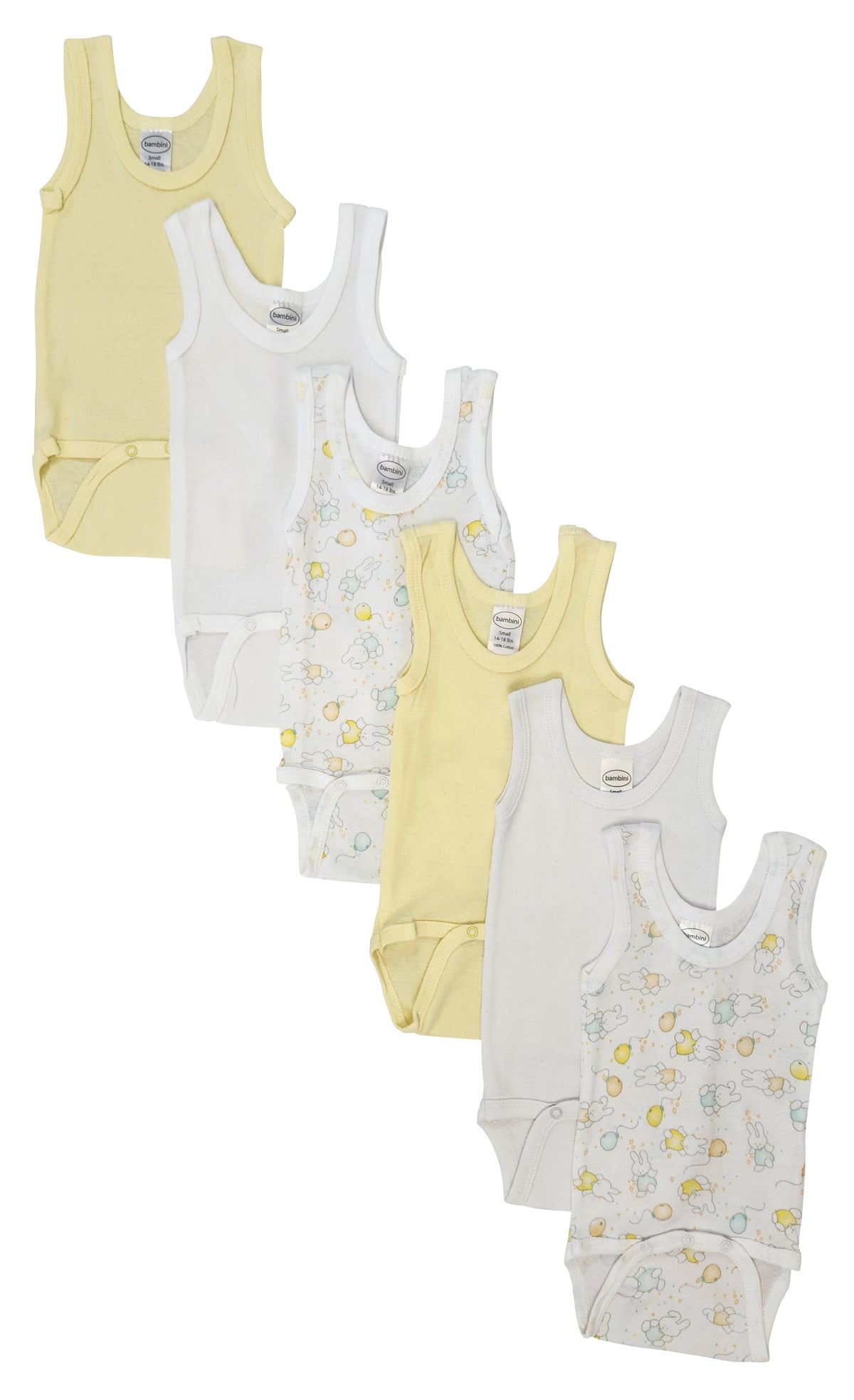 Unisex Baby 6 Pc Onezies and Tank Tops