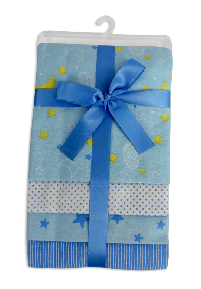 Blue Four Pack Receiving Blanket - 4 Pack