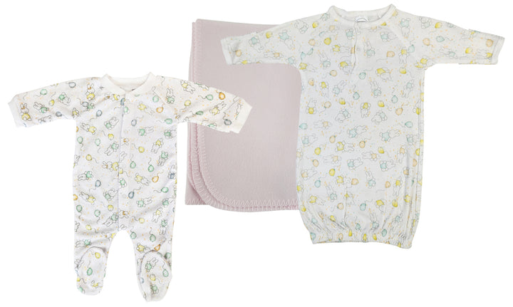 Girls Newborn Baby 3 Pc Layette Sets