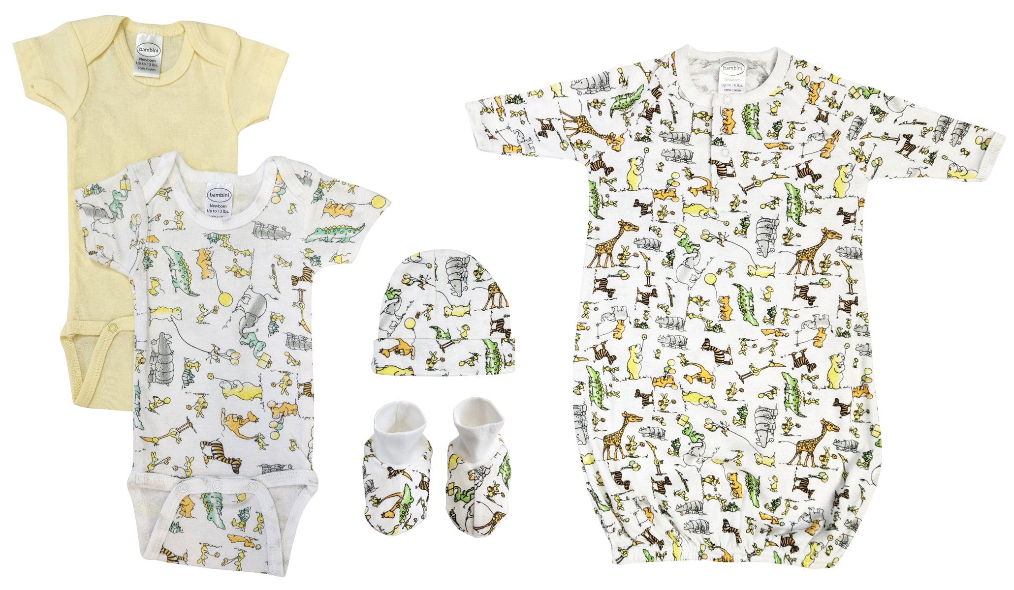 Unisex Newborn Baby 5 Pc Layette Sets