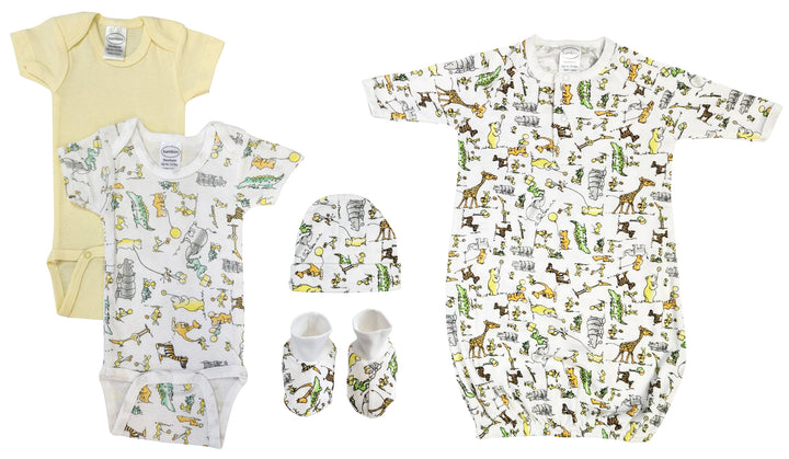 Unisex Newborn Baby 5 Pc Layette Sets