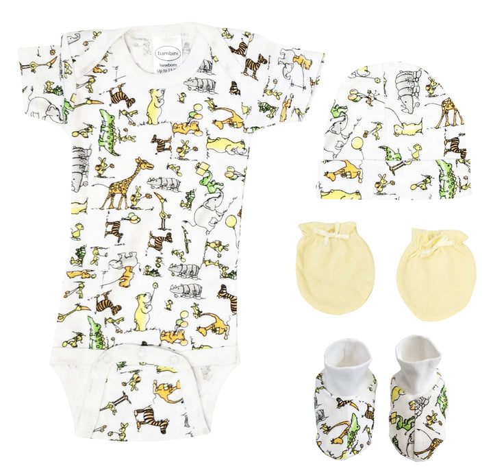 Unisex Newborn Baby 4 Pc Layette Sets