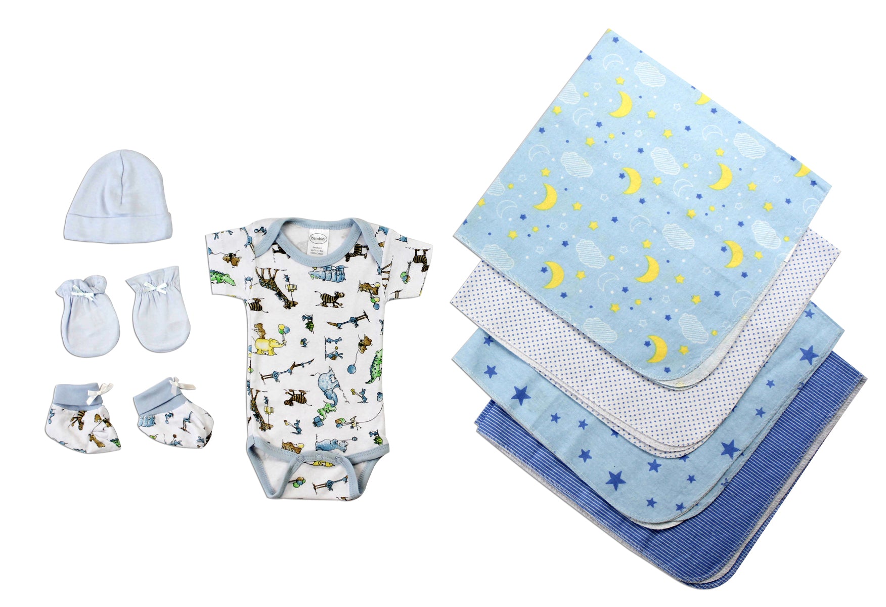 Newborn Baby Boys 8 Pc Layette Baby Shower Gift Set