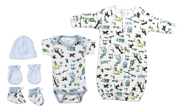 Newborn Baby Boys 5 Pc Layette Baby Shower Gift Set