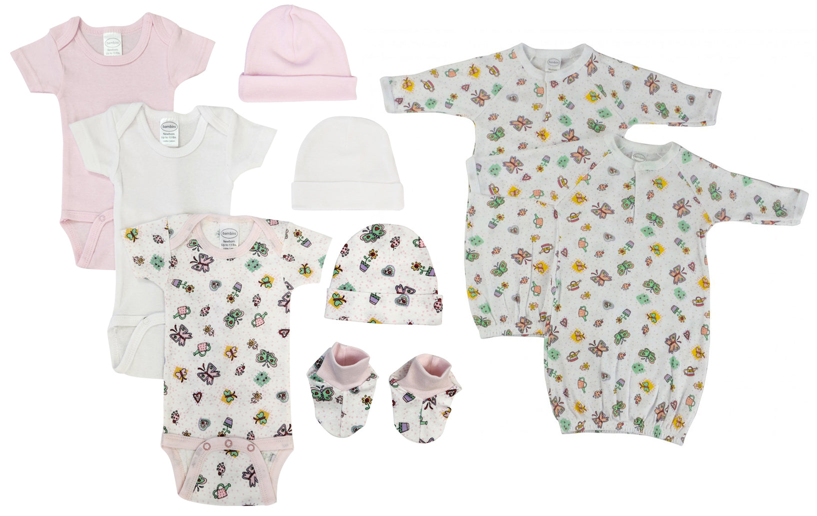 Newborn Baby Girl 9 Pc Layette Sets
