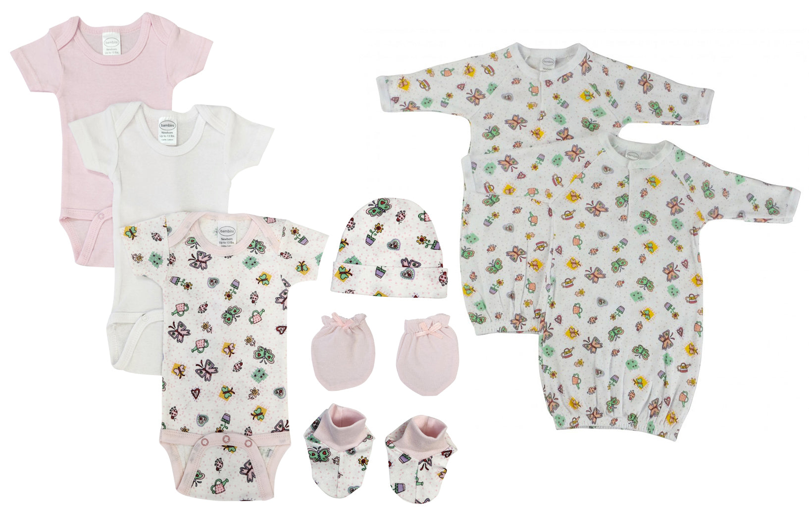 Newborn Baby Girl 8 Pc Layette Sets