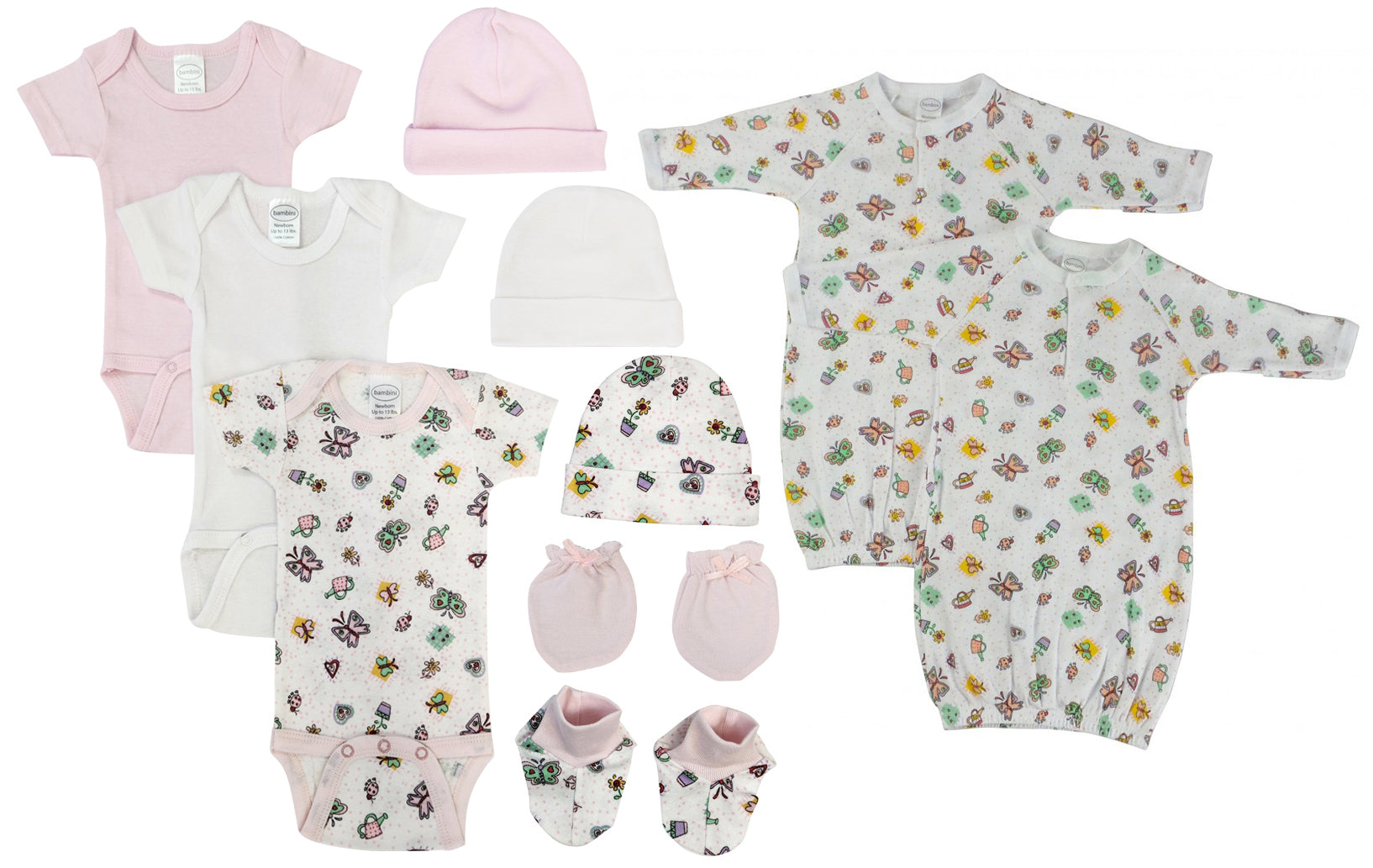 Newborn Baby Girl 10 Pc Layette Sets