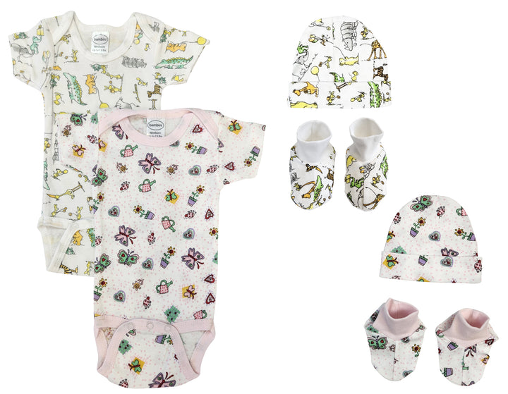 Newborn Baby Girl 6 Pc Layette Sets